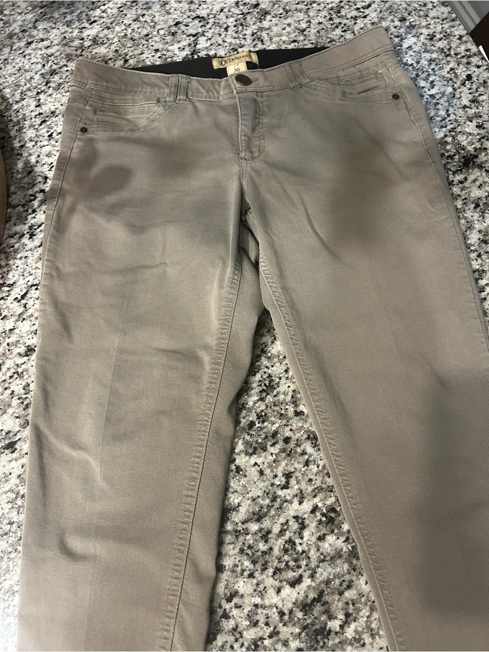 Democracy Taupe Cropped Slim Straight Pants